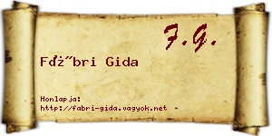Fábri Gida névjegykártya